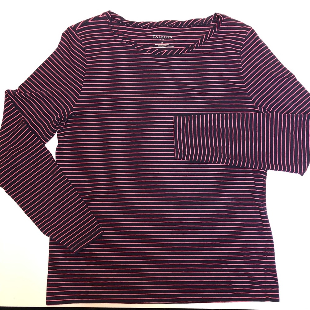 EUC Talbots Striped Navy Tea-shirt